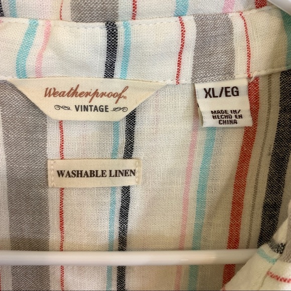 Weatherproof Vintage Tie Front Linen Blend Top - Picture 7 of 15